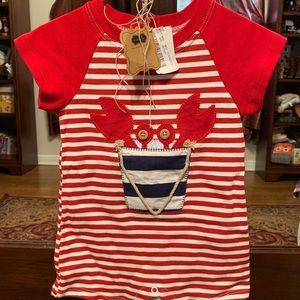 NWT Mud Pie Shortall Romper 6-9M